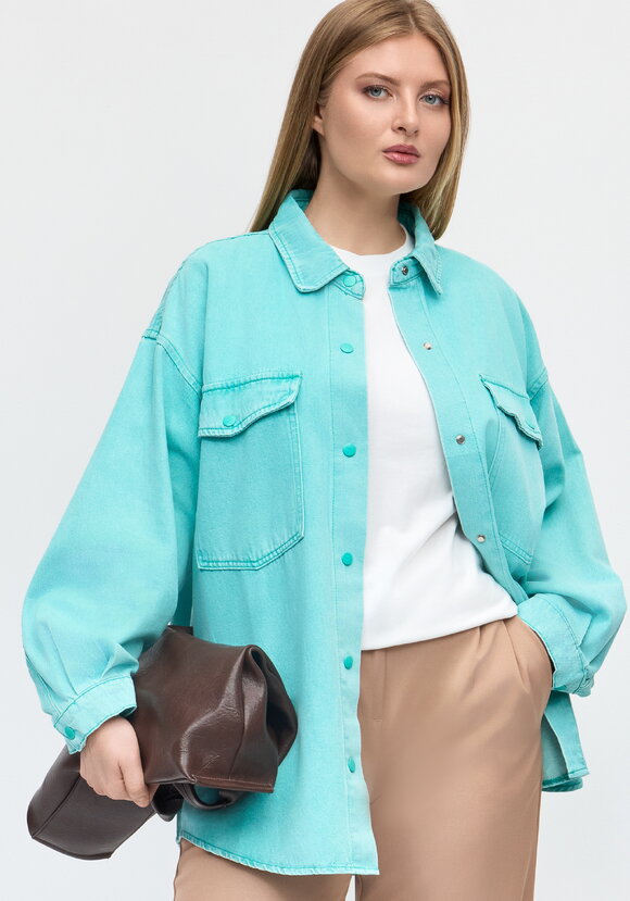 Джинсовая куртка-рубашка Кристина шир.  580, рис. 2