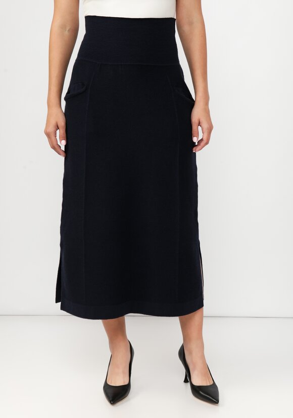 Юбка вязаная с высоким поясом шир.  580, рис. 4