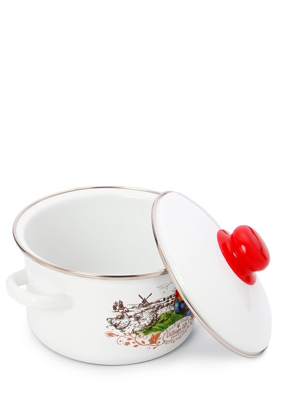 Эмалированная кастрюля с крышкой Петушок шир.  580, рис. 2