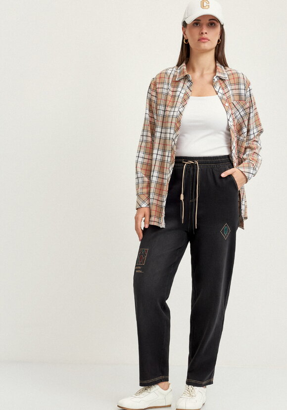 Брюки бананы с миниатюрной вышивкой шир.  580, рис. 19