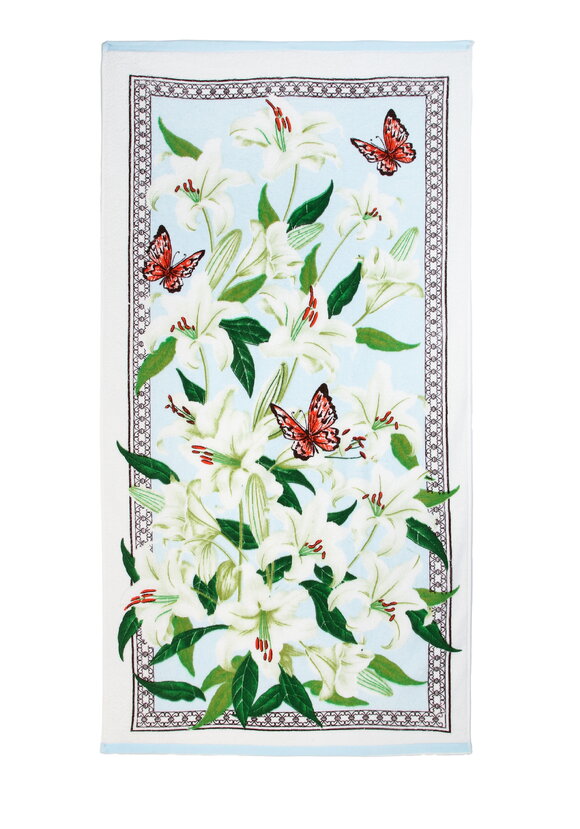 Полотенце махровое Лилии шир.  580, рис. 1