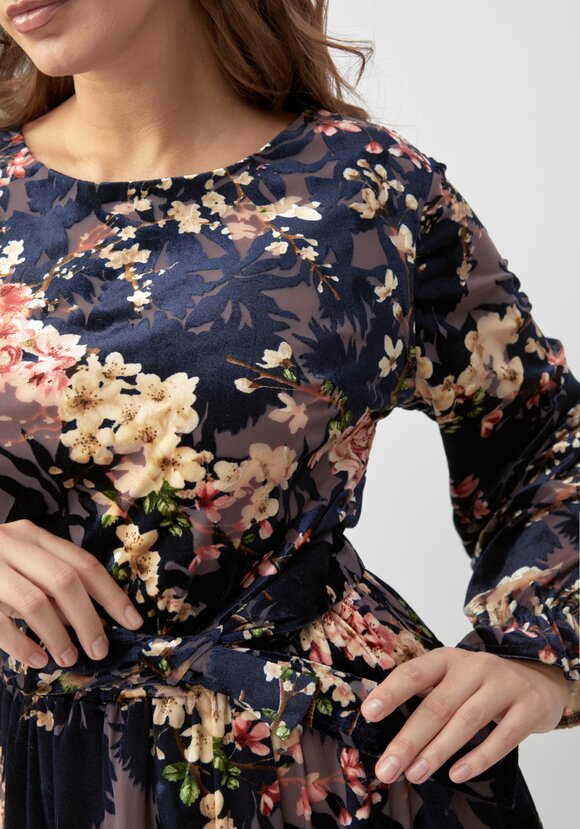 Платье с цветочным принтом из бархата шир.  580, рис. 6