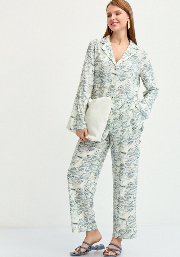 Брюки из льна пpямые шир.  580, рис. 9