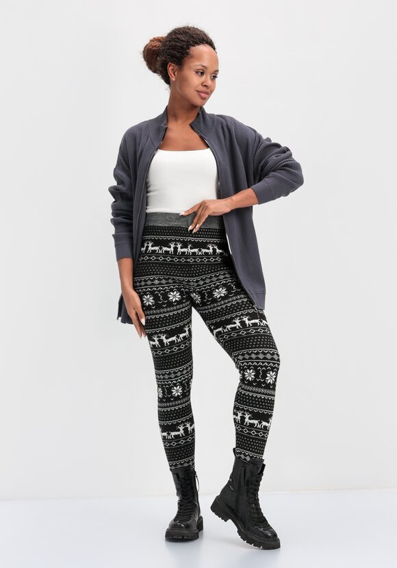 Леггинсы с начесом и зимним орнаментом шир.  580, рис. 8