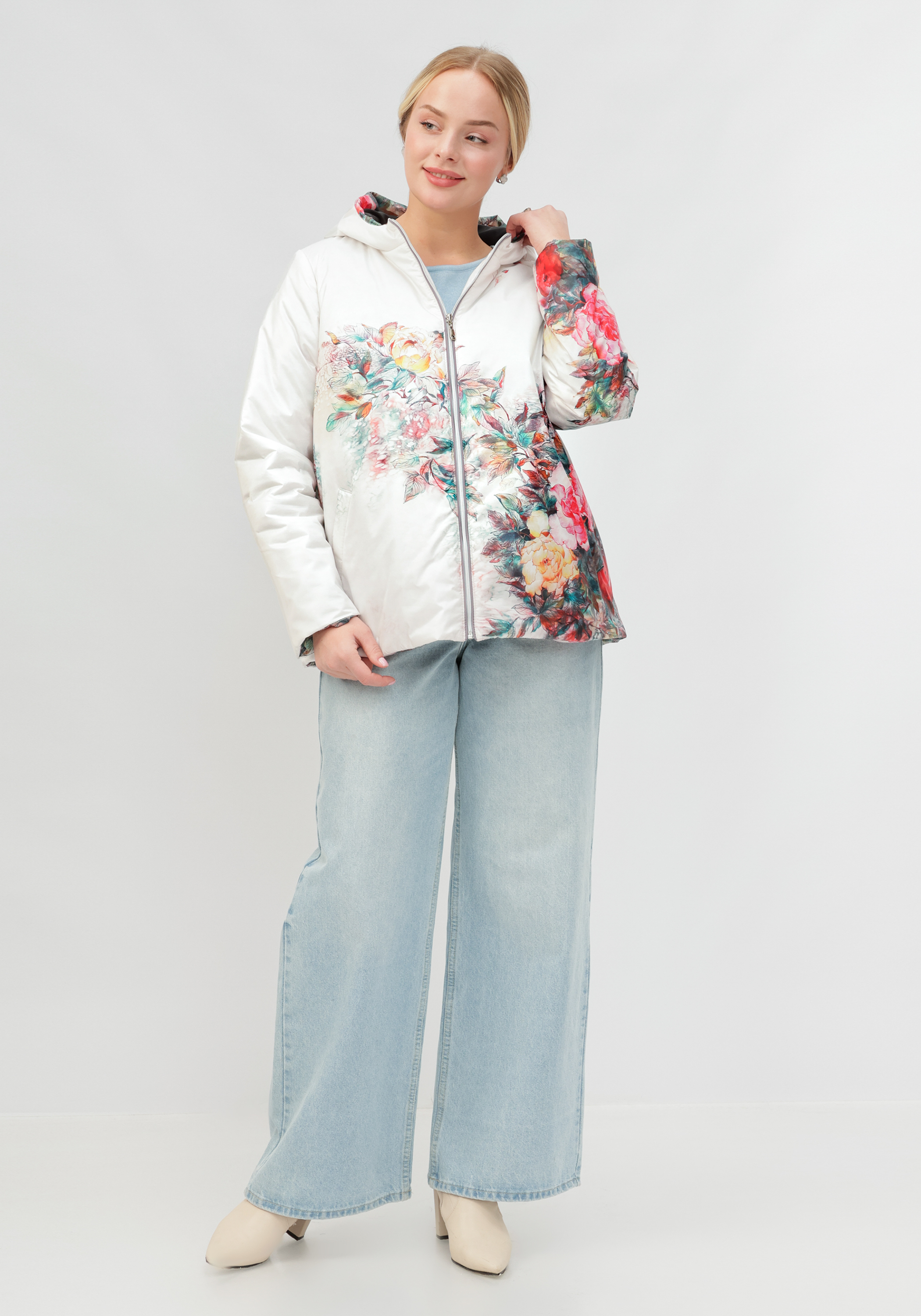 Куртка с цветочным принтом "Агнесса" Людмила Романова, размер 50 - фото 10