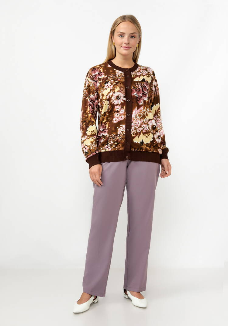 Кардиган с цветочным принтом на пyговицах шир.  750, рис. 20