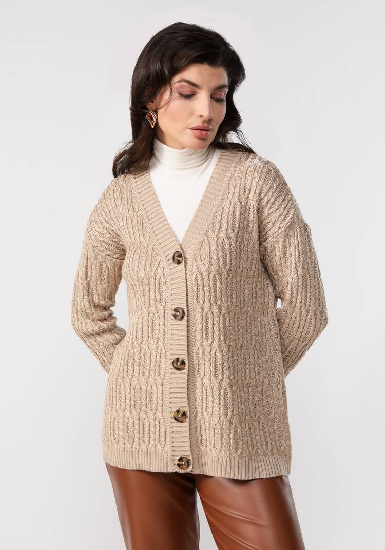 Кардиган удлиненный с объемными косами шир.  750, рис. 10