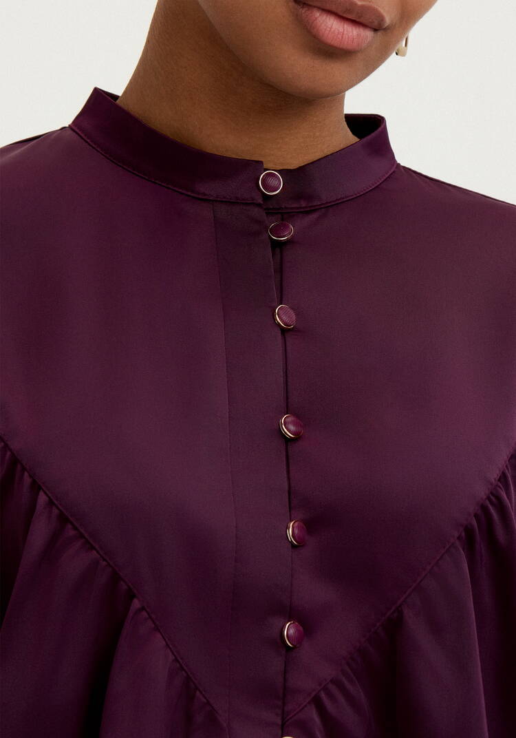 Блуза шелковая с кокеткой шир.  750, рис. 13