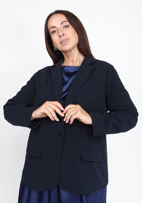 Жакет однотонный на пуговицах с карманами шир.  580, рис. 5