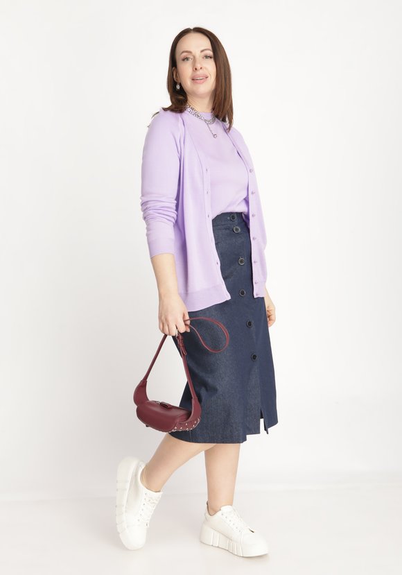 Кардиган с V-образным вырезом шир.  580, рис. 33