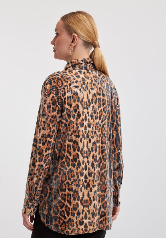 Блуза с анималистическим принтом в паетках шир.  580, рис. 9