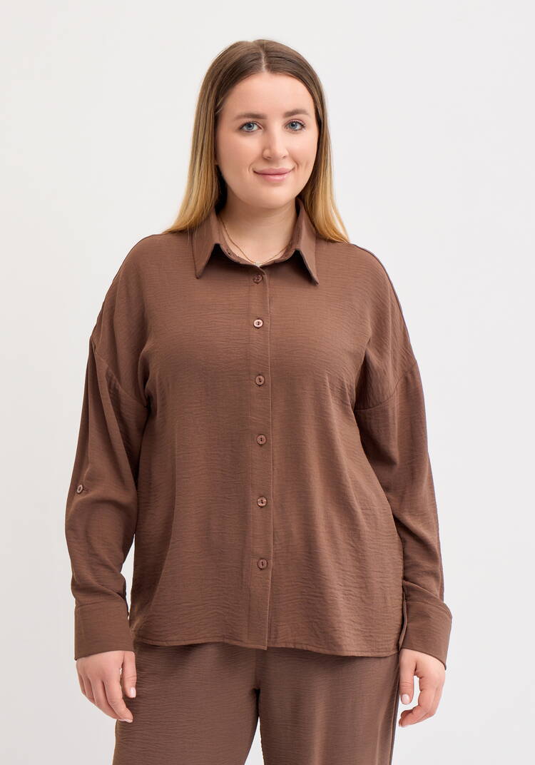 Рубашка свободного кроя с ассиметричным низом шир.  750, рис. 34