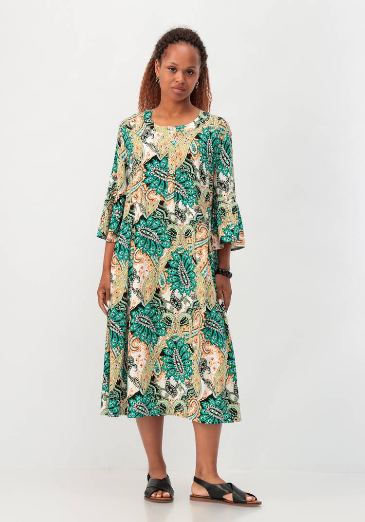 Платье свободного силуэта с рюшей по рукавам шир.  750, рис. 8