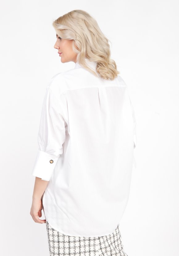 Блуза свободная на супатной застежке шир.  580, рис. 7