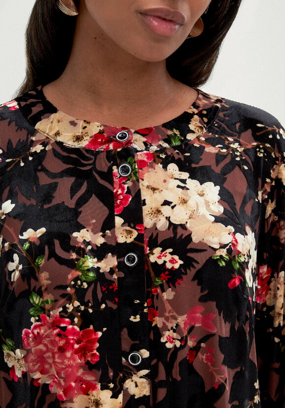 Блуза с цветочным принтом из бархатa шир.  580, рис. 5