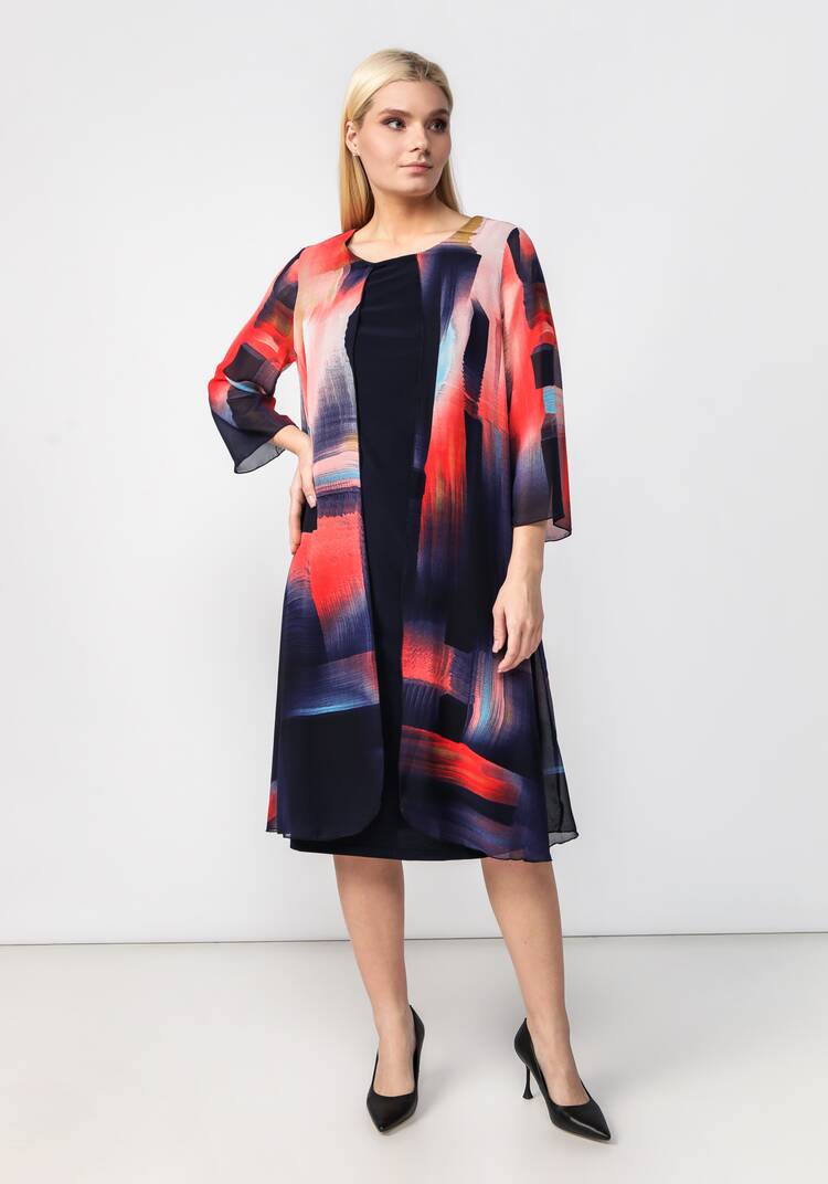 Платье трикотажное с шифоновой накидкой шир.  750, рис. 10