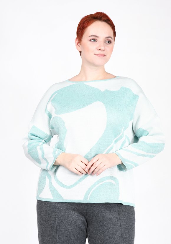 Джемпер с принтом абстракция шир.  580, рис. 7