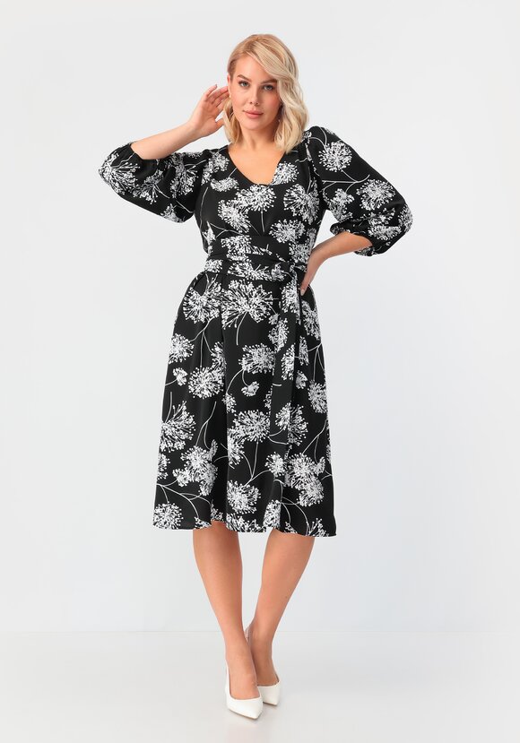 Платье с цветочным принтом с рукавом фонарик шир.  580, рис. 21