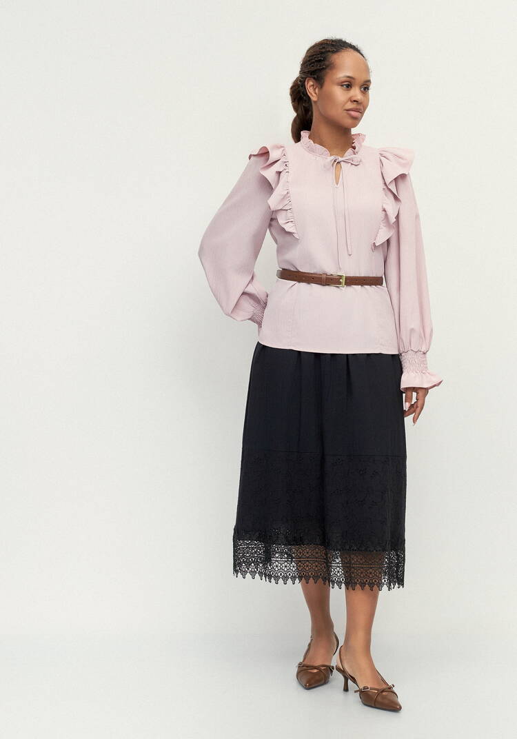 Юбка с кружевом Мишель шир.  750, рис. 9