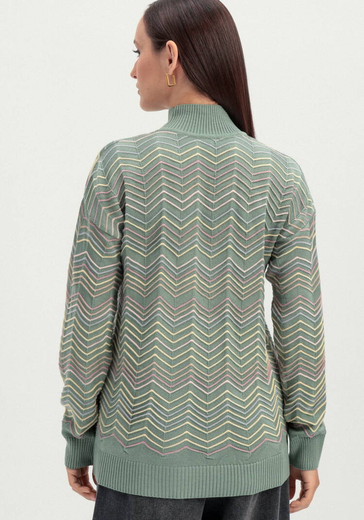 Свитер с высоким горлом и принтом зигзаг шир.  750, рис. 11