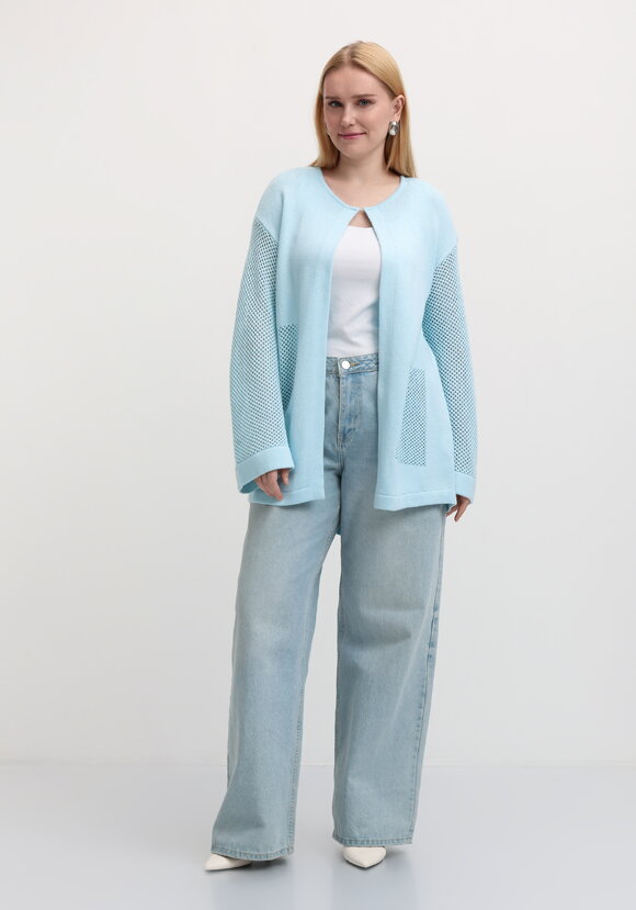 Кардиган оригинальной вязки прямого кроя шир.  580, рис. 2