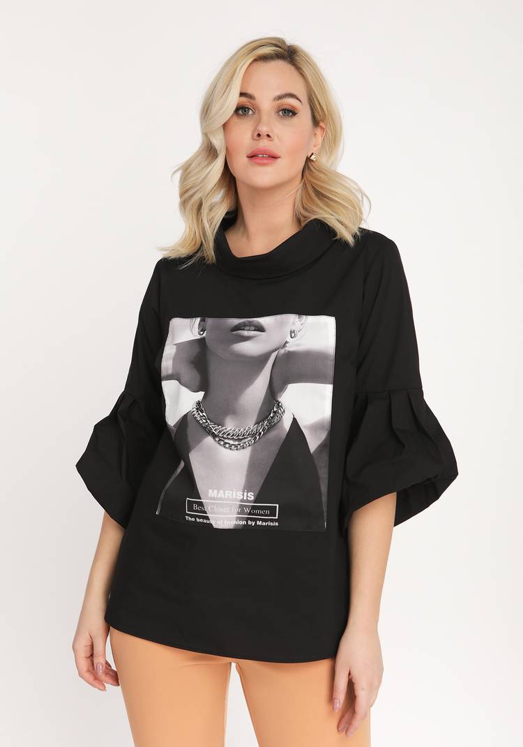 Блуза с декоративной цепочкой шир.  750, рис. 17