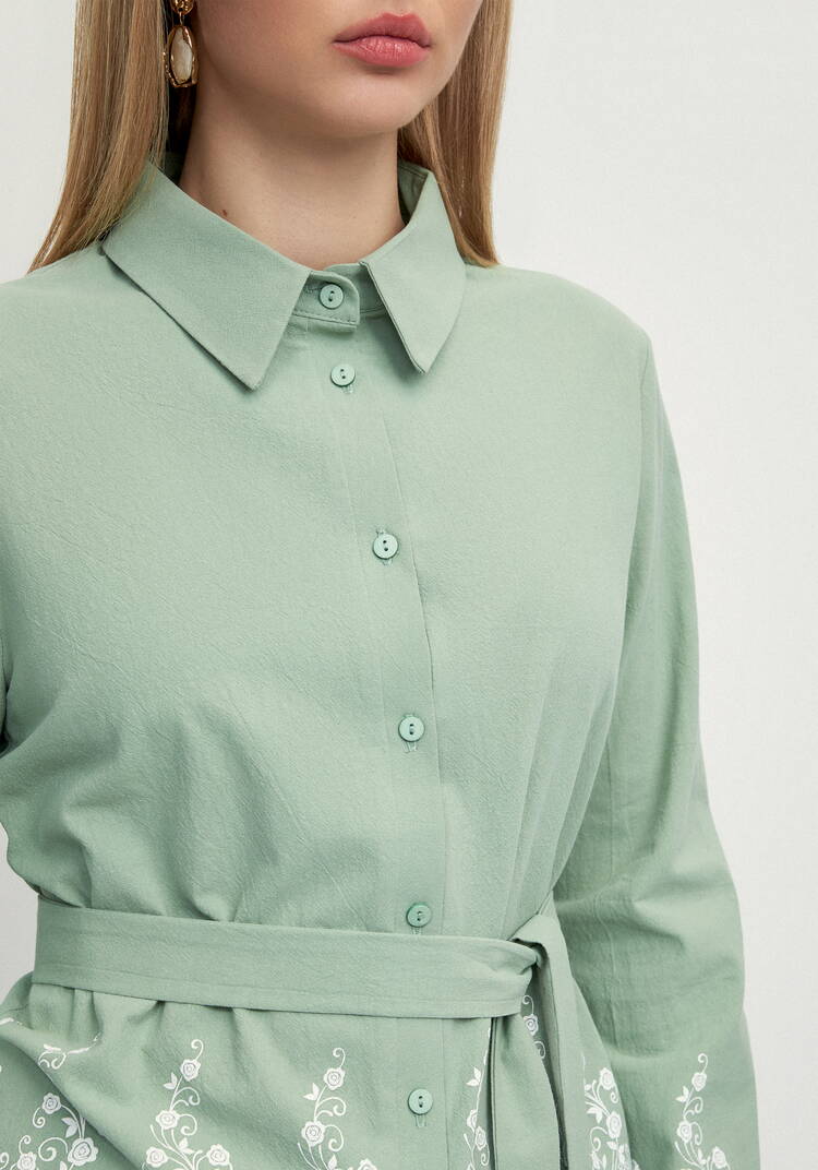 Блуза с кружевом на пуговицах Роуз шир.  750, рис. 5