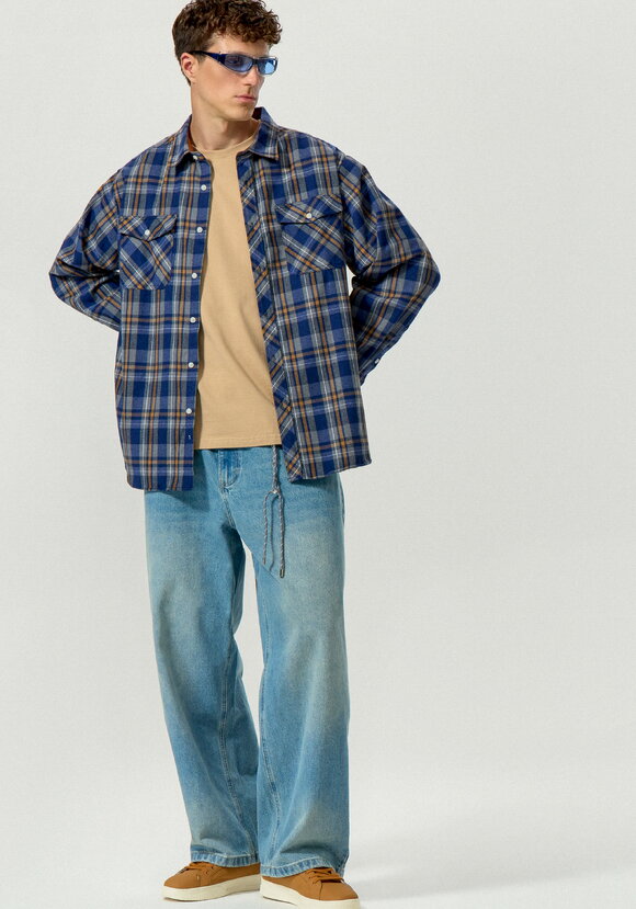 Рубашка в клетку с нагрудными карманами шир.  580, рис. 7