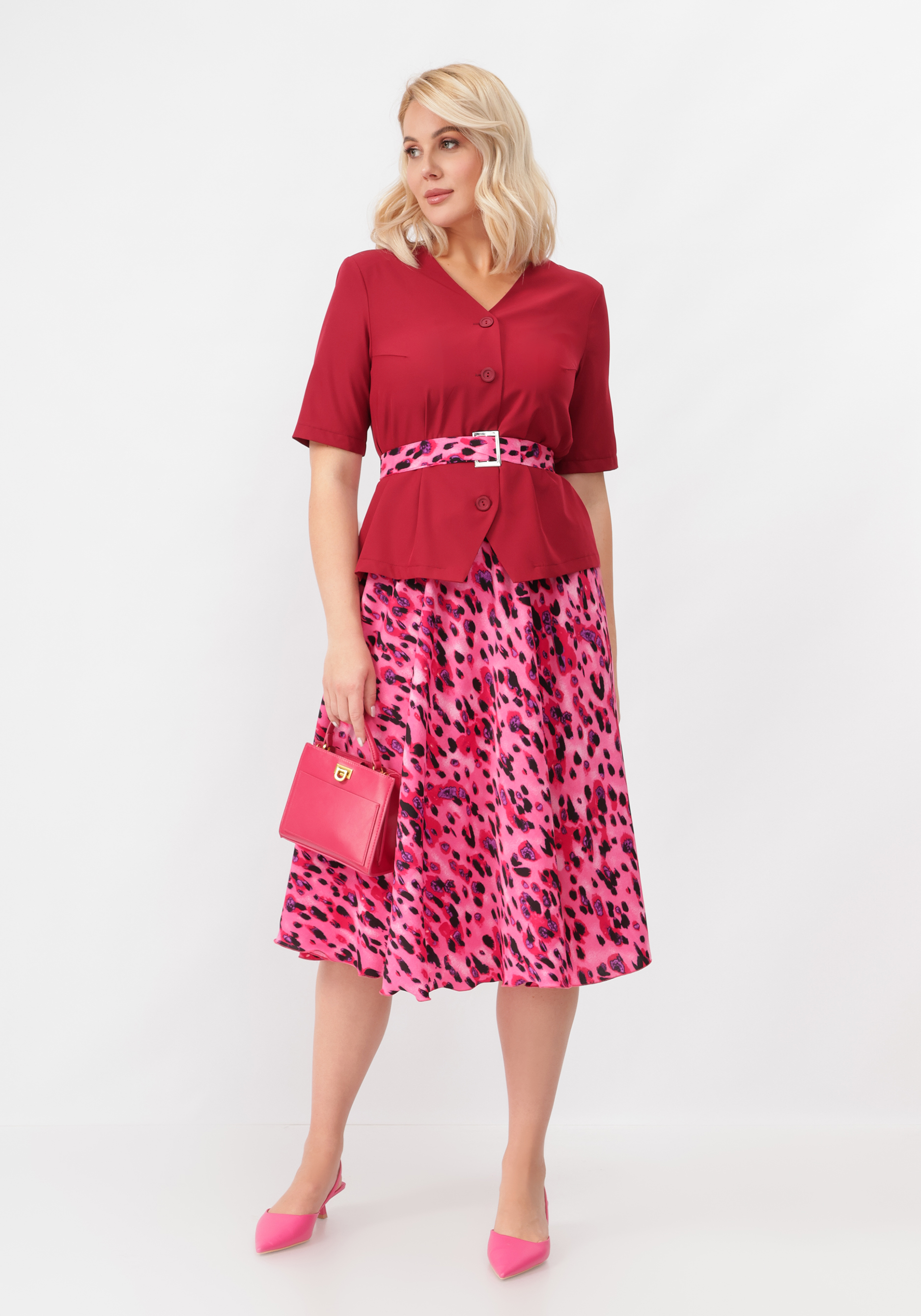 Комплект жакет и юбка с поясом Mio Imperatrice, цвет бежевый, размер 54