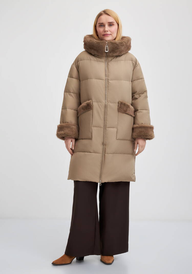 Пальто с меховой опушкой под норку шир.  750, рис. 17