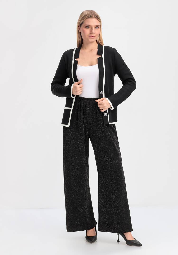 Брюки прямые с люрексом шир.  750, рис. 5