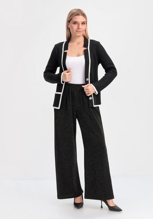 Брюки прямые с люрексом шир.  580, рис. 5