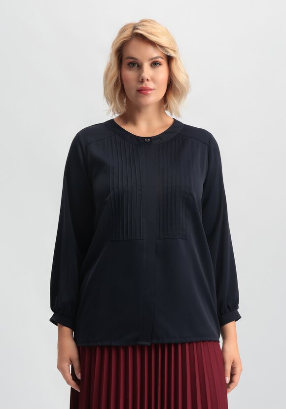 Блуза на пуговицах с декоративными складками шир.  580, рис. 21