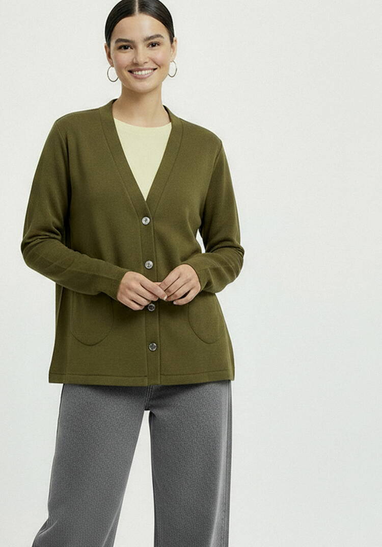 Кардиган на пуговицах утепленный шир.  750, рис. 40