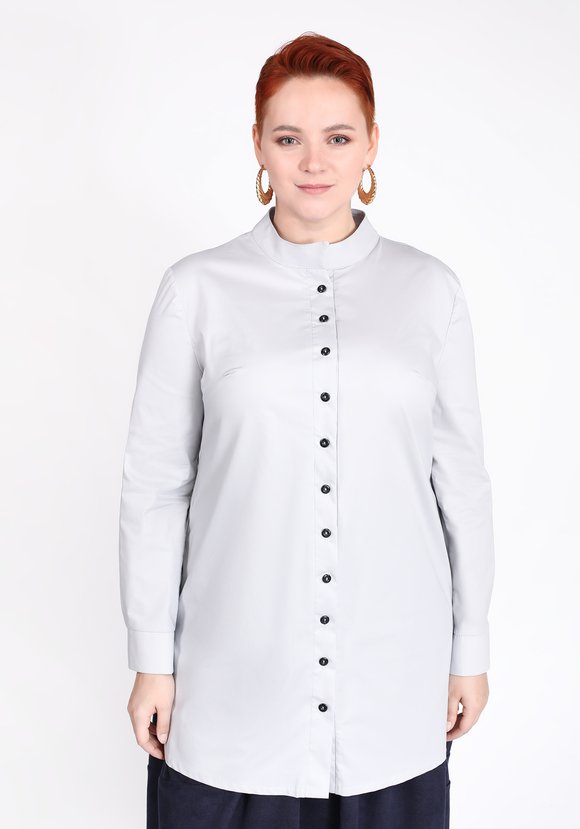Блуза на пуговицах с воротником-стойкой шир.  580, рис. 4