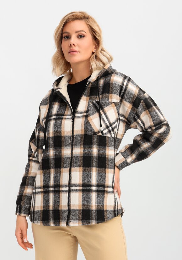 Толстовка утеплённая в клетку шир.  580, рис. 1