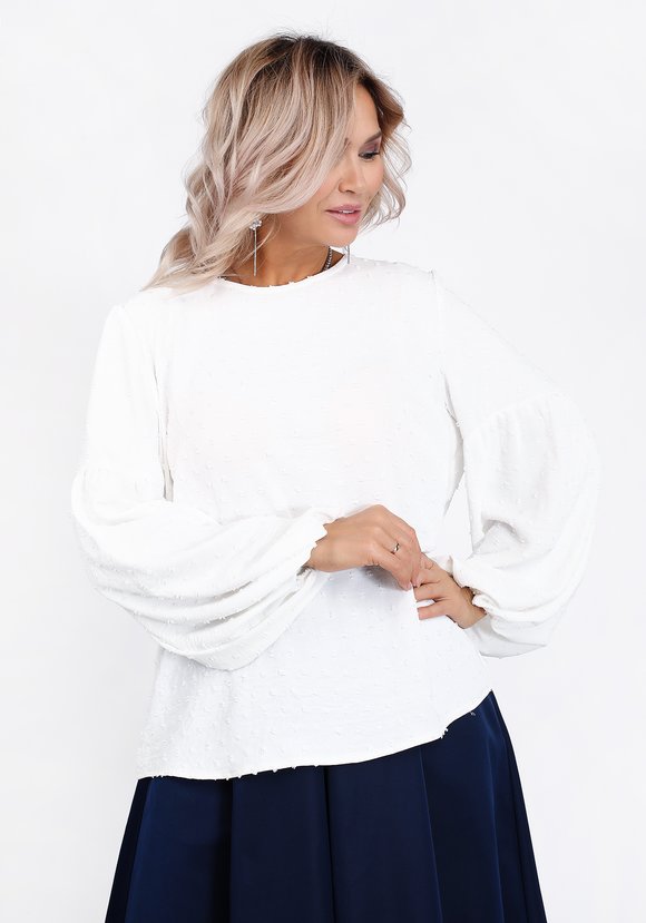 Блуза фактурная с объемным рукавом шир.  580, рис. 2