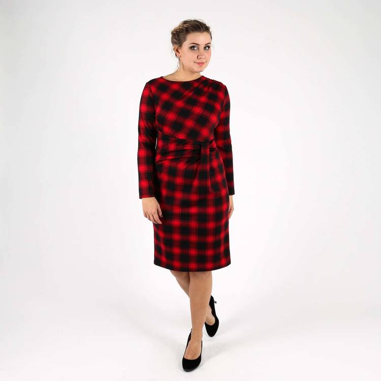 Платье-миди с принтом клетка шир.  750, рис. 8
