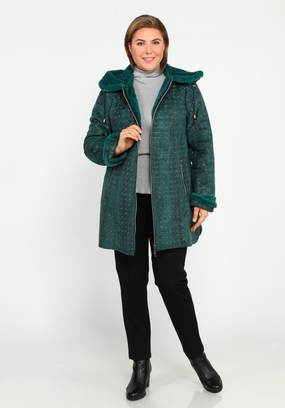 Дубленка с карманами на молнии шир.  580, рис. 16