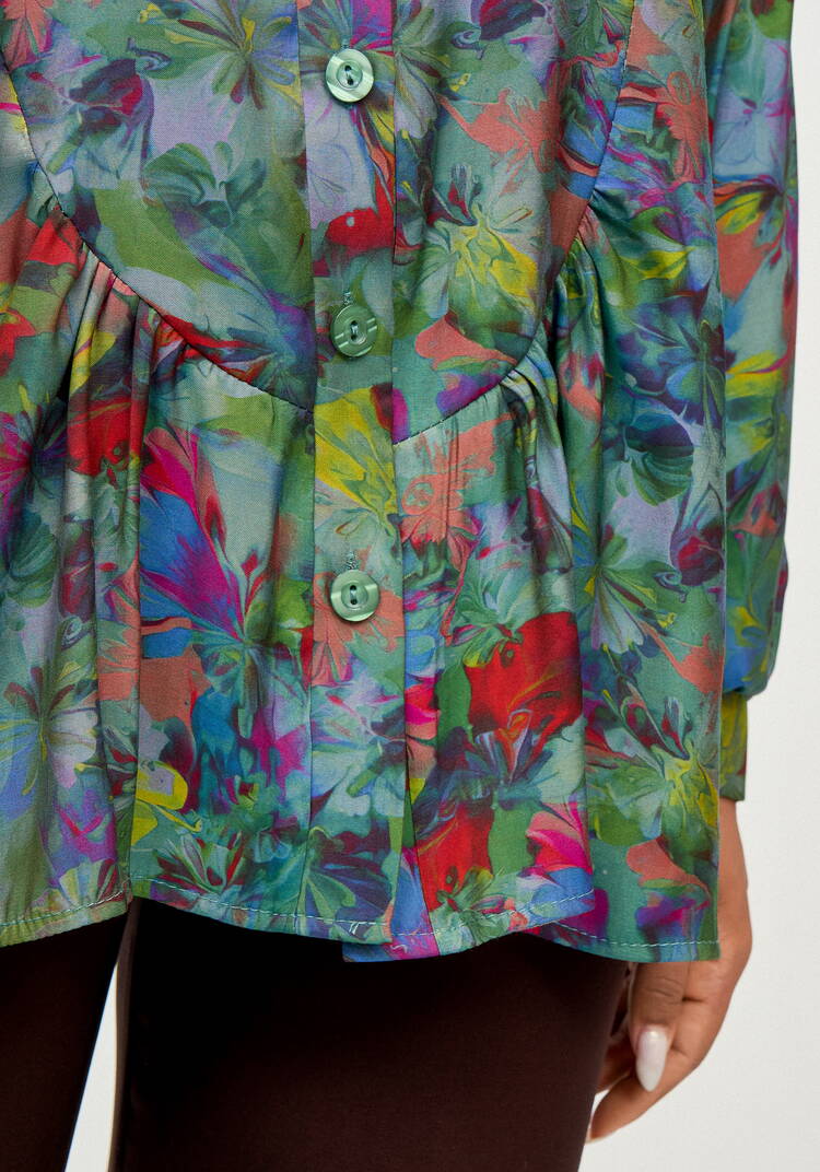 Блуза из ткани с акварельным принтом шир.  750, рис. 22