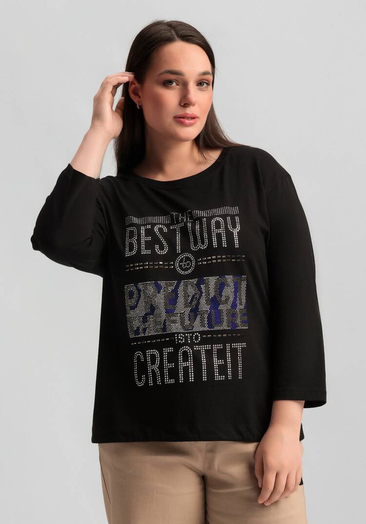 Лонгслив с декором из страз шир.  750, рис. 19