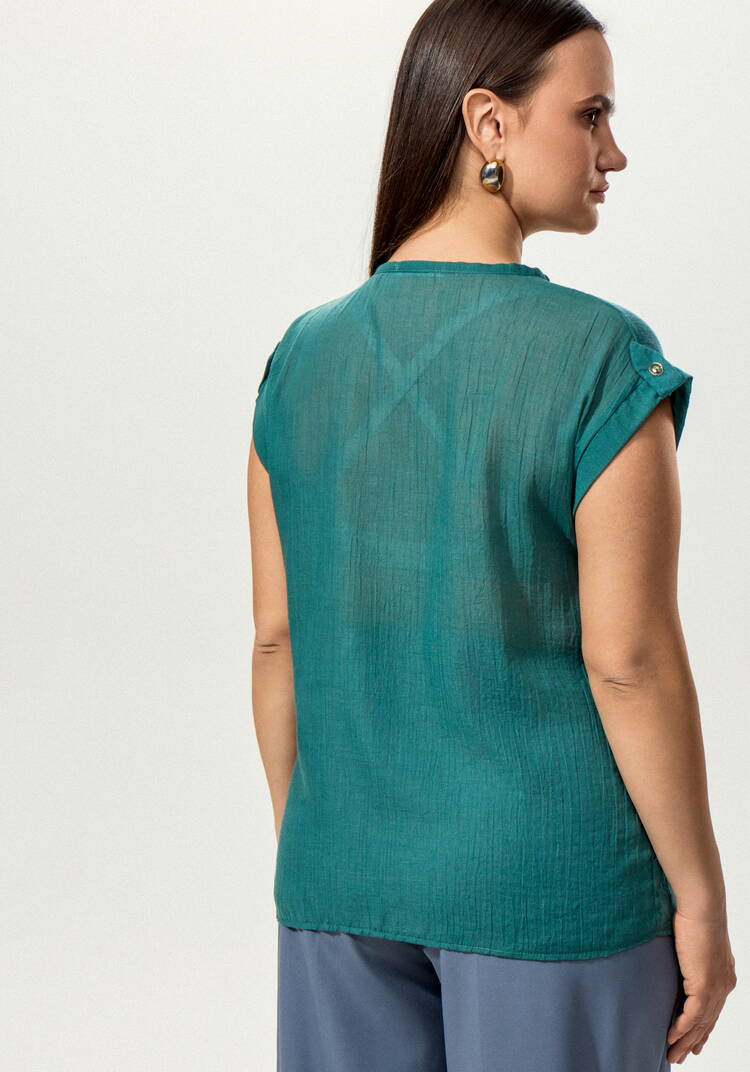 Блуза с коротким рукавом и карманом на груди шир.  750, рис. 11