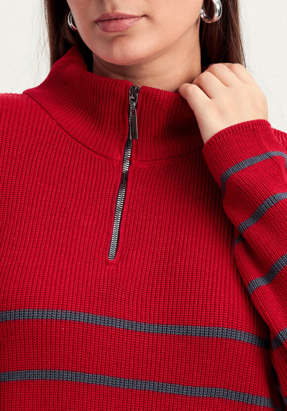 Джемпер в полоску с воротником-поло на молнии шир.  580, рис. 38