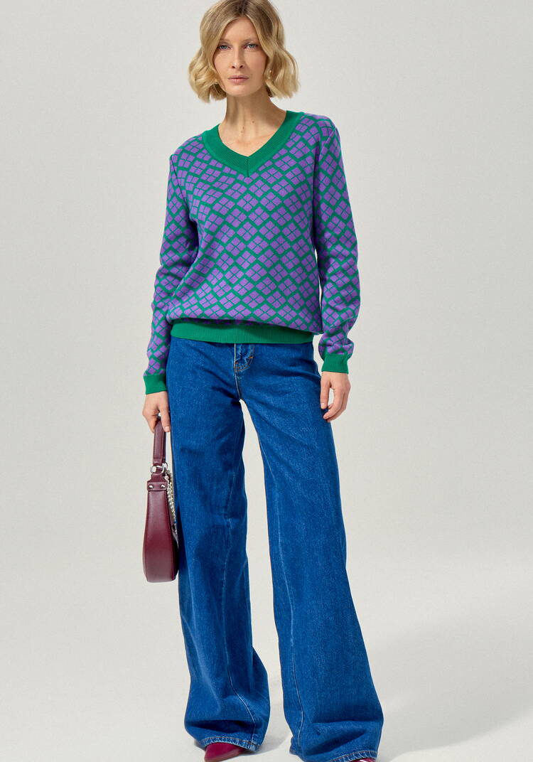 Джемпер женский с V-образным вырезом шир.  750, рис. 16