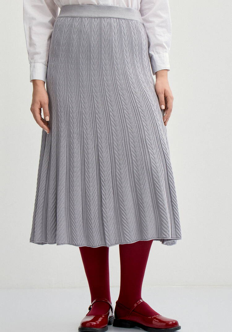 Юбка миди фактурная на широком поясе шир.  750, рис. 8