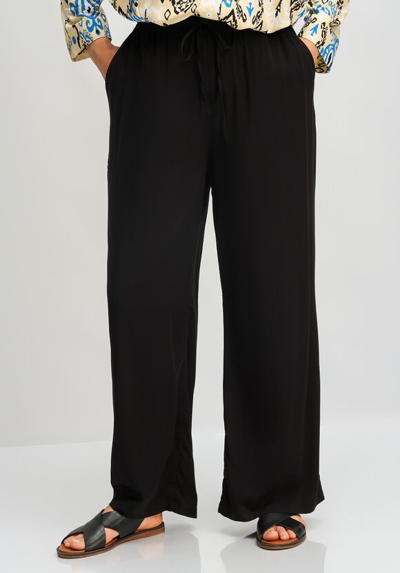 Брюки палаццо с резинкой на поясе шир.  580, рис. 1