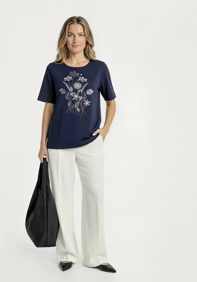 Блуза с принтом из льна шир.  750, рис. 2