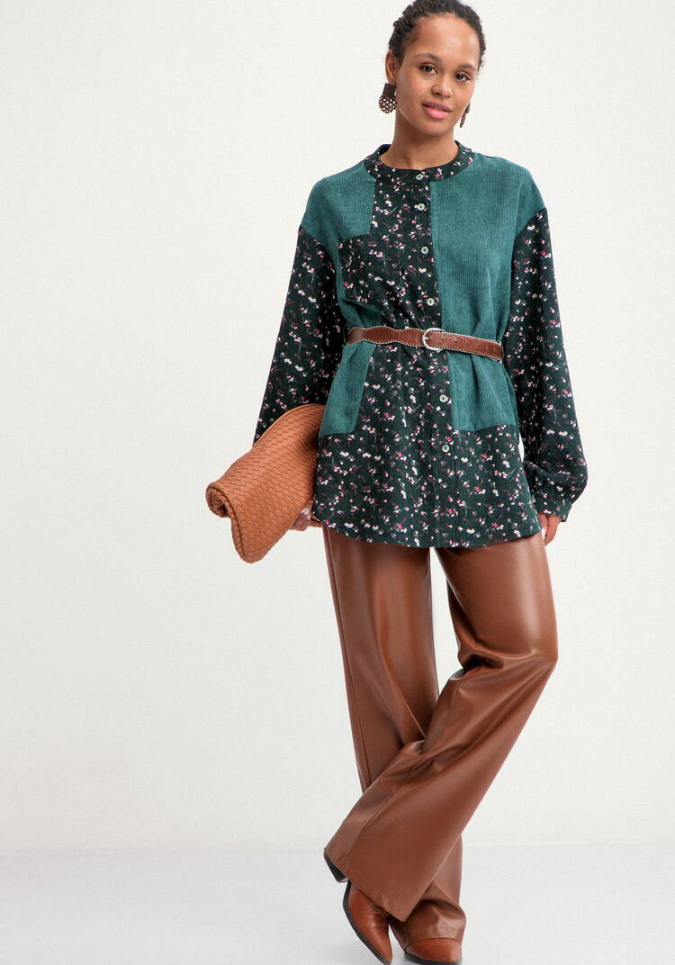 Блуза из комбинированной ткани Рин шир.  750, рис. 10