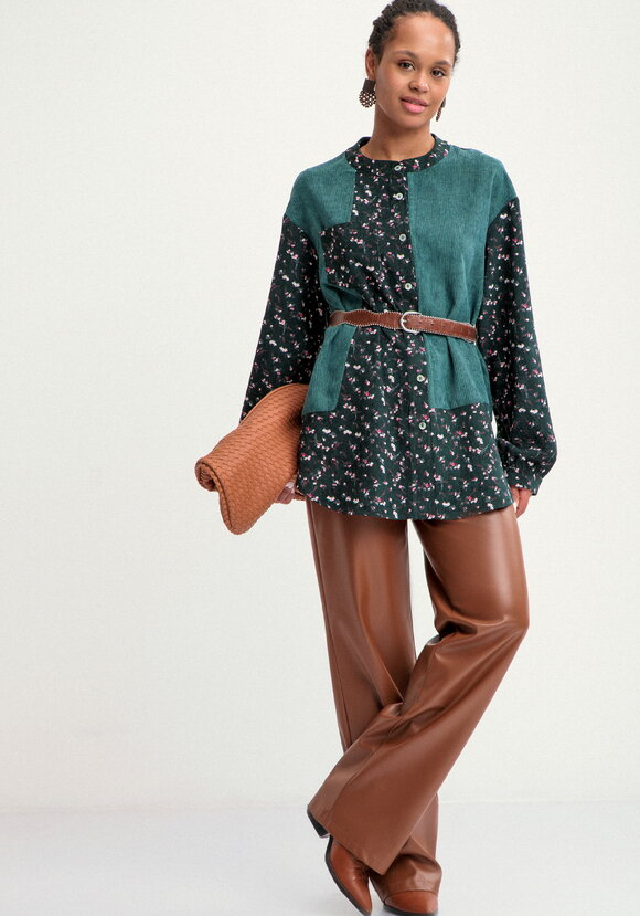 Блуза из комбинированной ткани Рин шир.  580, рис. 10