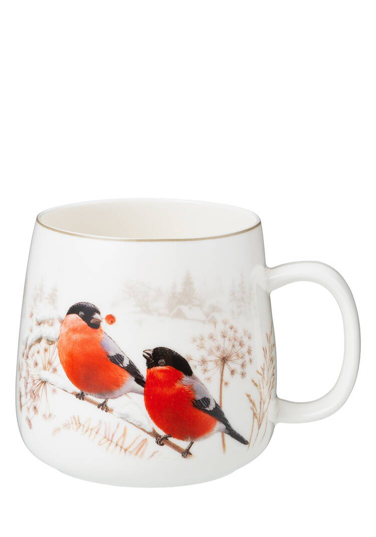 Кружки из фарфора Снегири, 2 шт. шир.  750, рис. 6